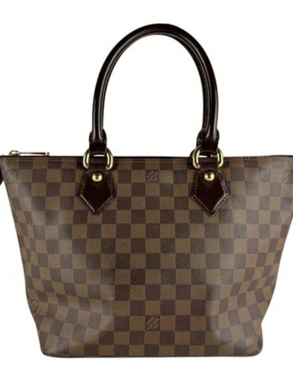 Auth LOUIS VUITTON Damier Ebene Saleya PM Handbag Brown N51183 - z10050